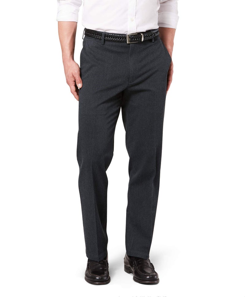 DockersÂ® Men's Classic Fit Signature Khaki Lux Cotton Stretch Pants (Regular and Big & Tall), Charcoal Heather, 34W x 30L - Image 1
